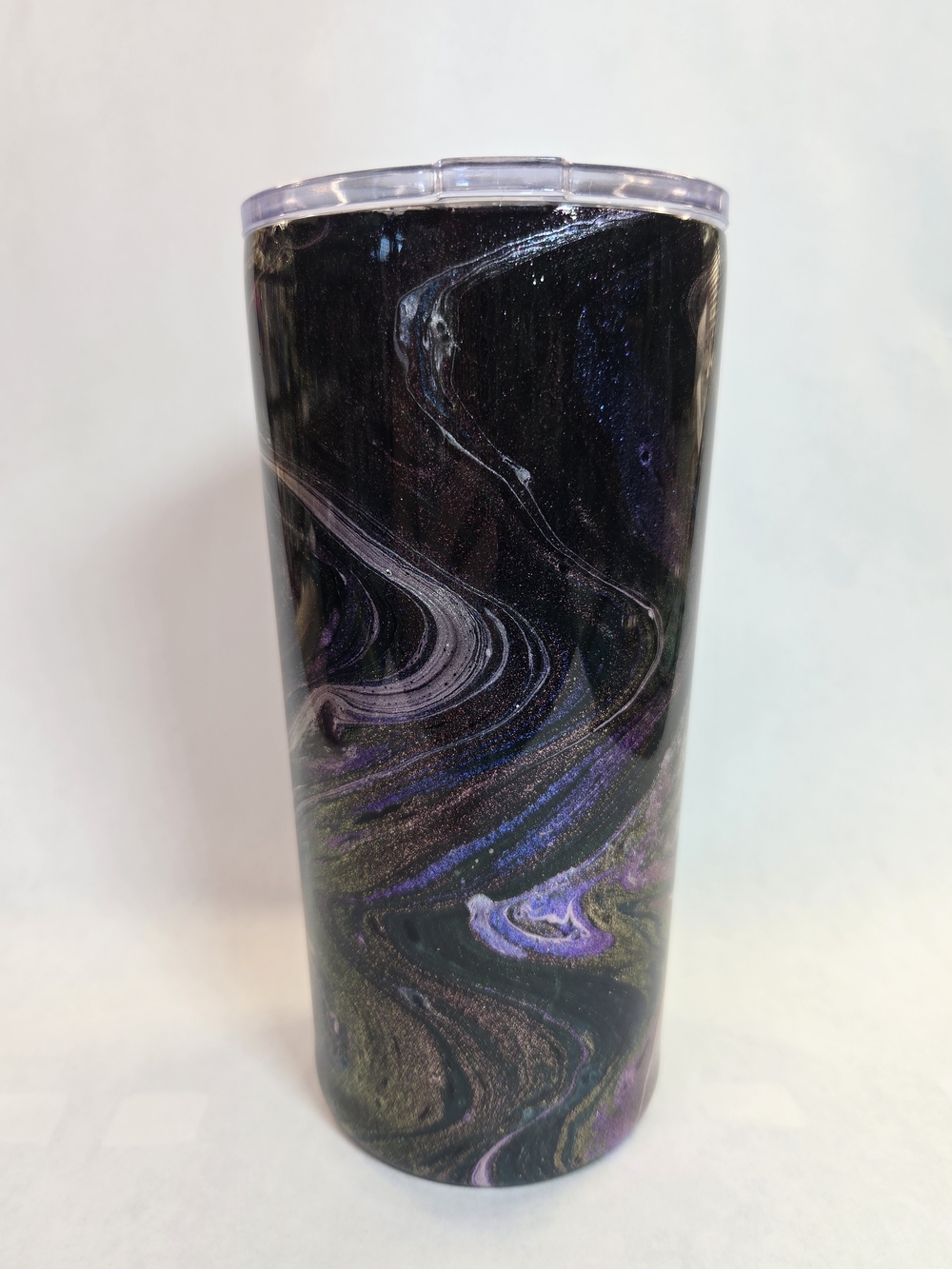 Insulated Marble Swirl Tumbler - Black & Purple